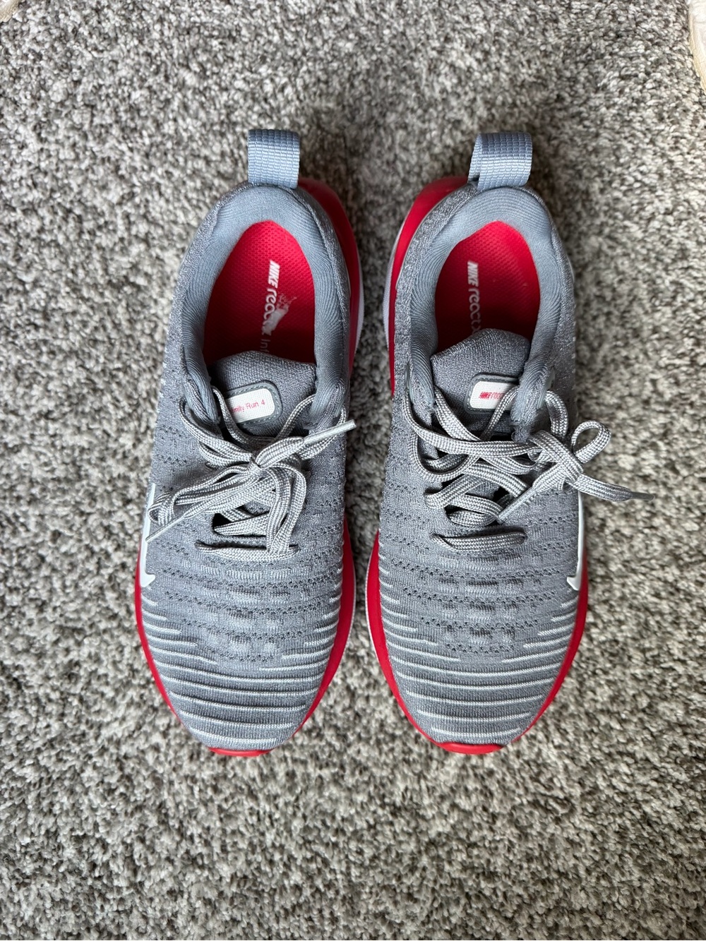 Gray and Red Women’s Athletic Sneakers